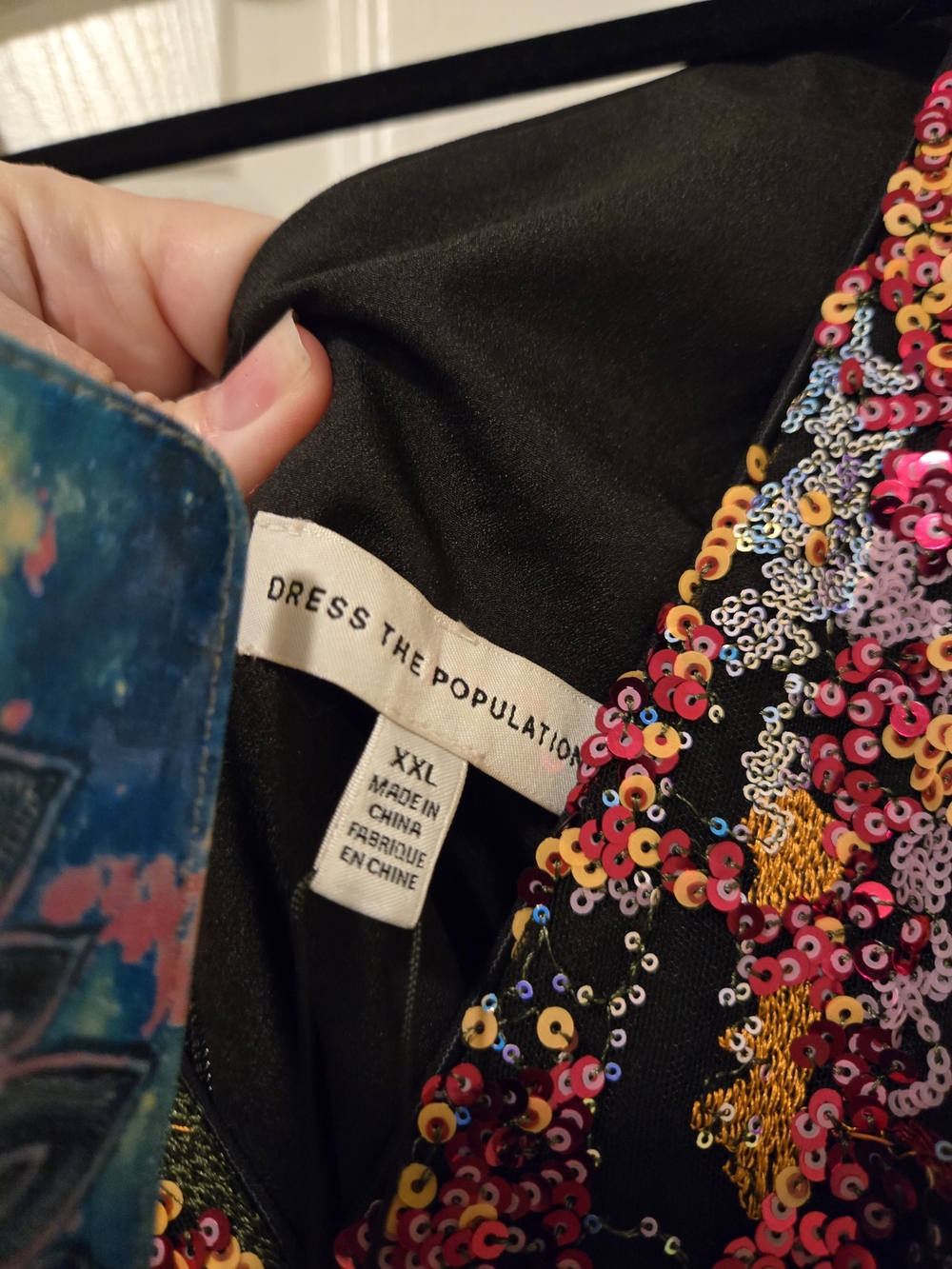 Floral V-Neck Sleeveless Women’s Dress - Black with Pink & Yellow Floral Print - Picture 8 of 9